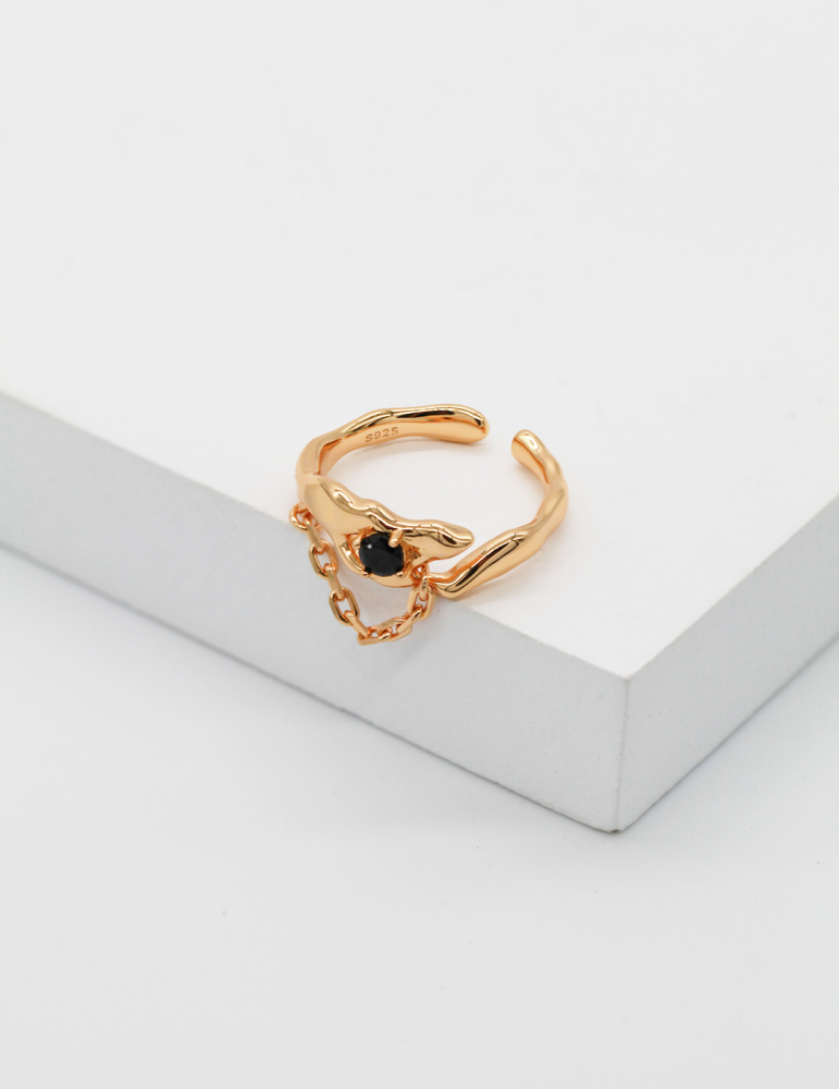 Sterling Silver Inlaid Crystal Ring