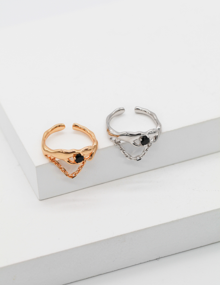 Sterling Silver Inlaid Crystal Ring