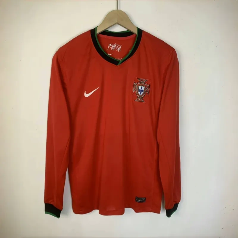 2024  Portugal Nation Home Long Sleeve Jersey Euro