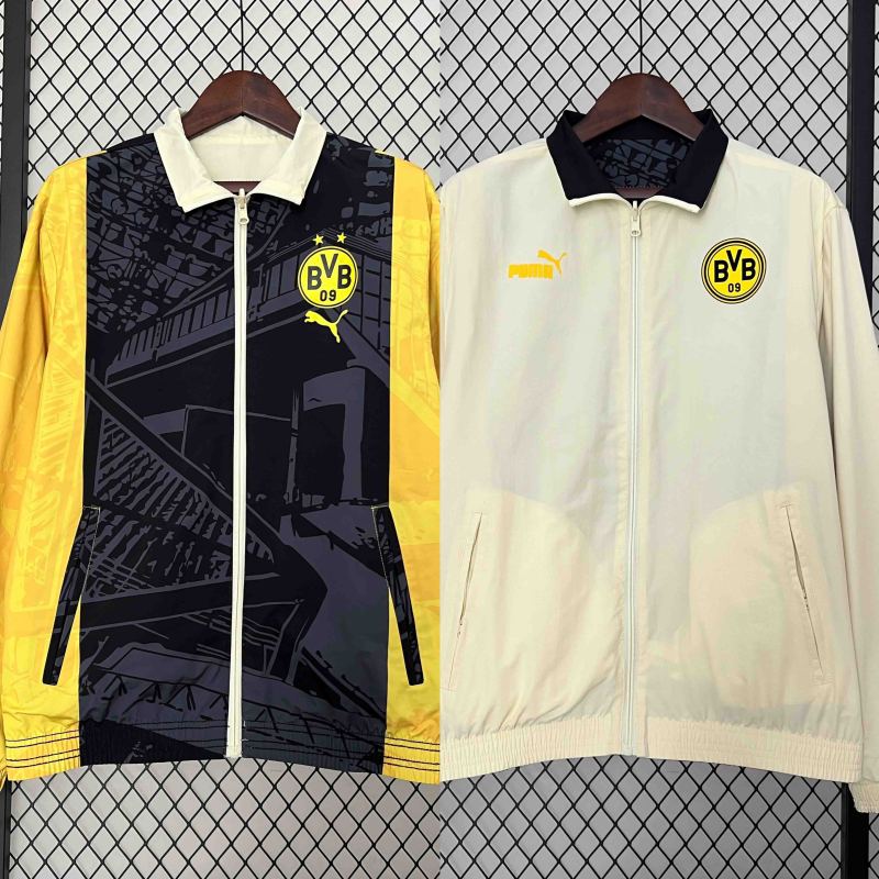 2024 Dortmund Trench Coat Reversible Windbreaker Double-Sides Jacket Sport