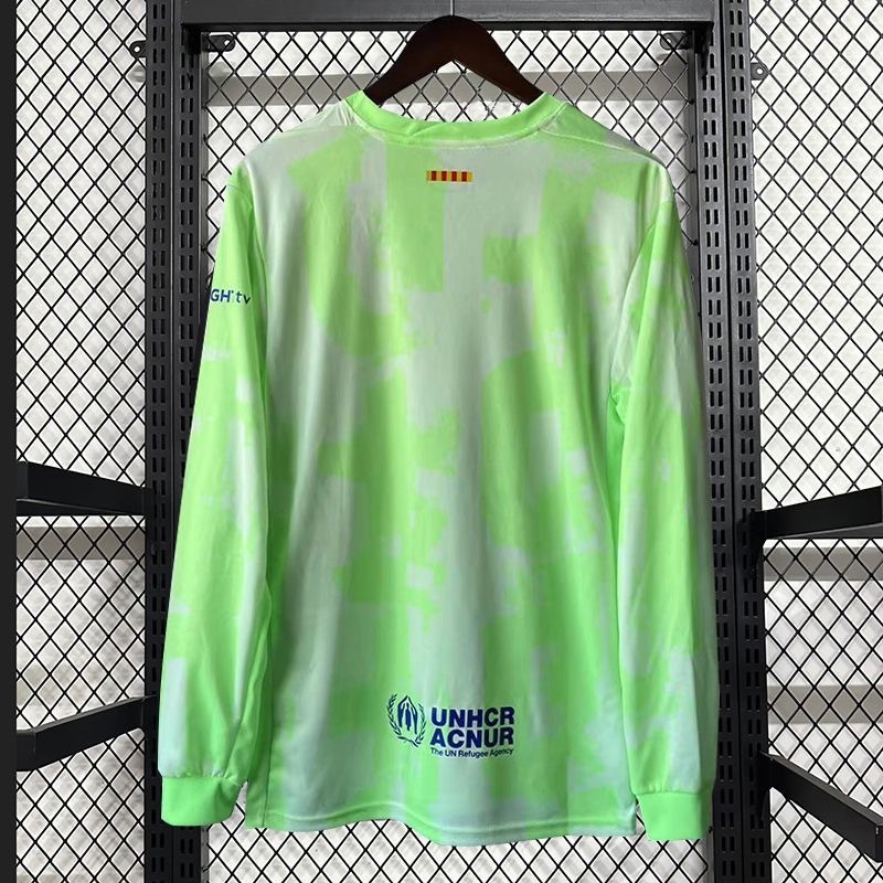 2024-25 Barcelona Long Sleeve Third Away Soccer Jersey Without Spofity Text