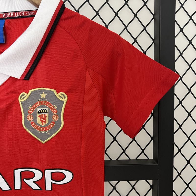 Manchester United 99-00 Home Retro Kid Kits Youth Apparels Jersey