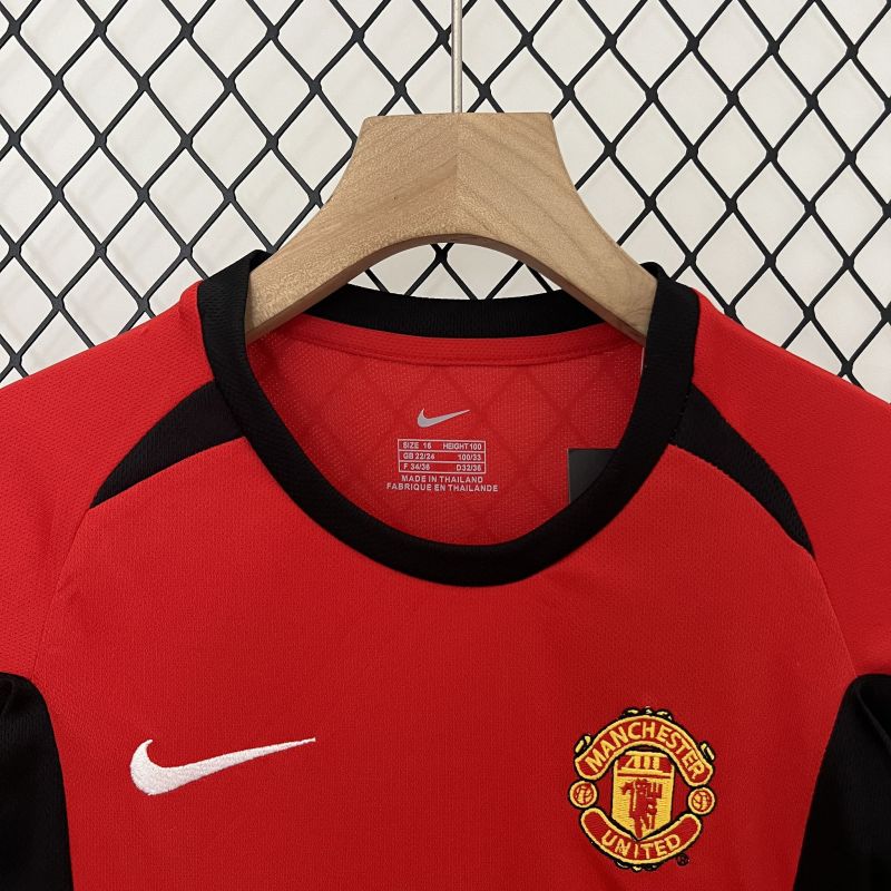 Manchester United 02-04 Home Retro Kid Kits Youth Apparels Jersey