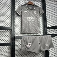 Real Madrid 24-25 Third Away Grey Kids Kits Jersey+Shorts