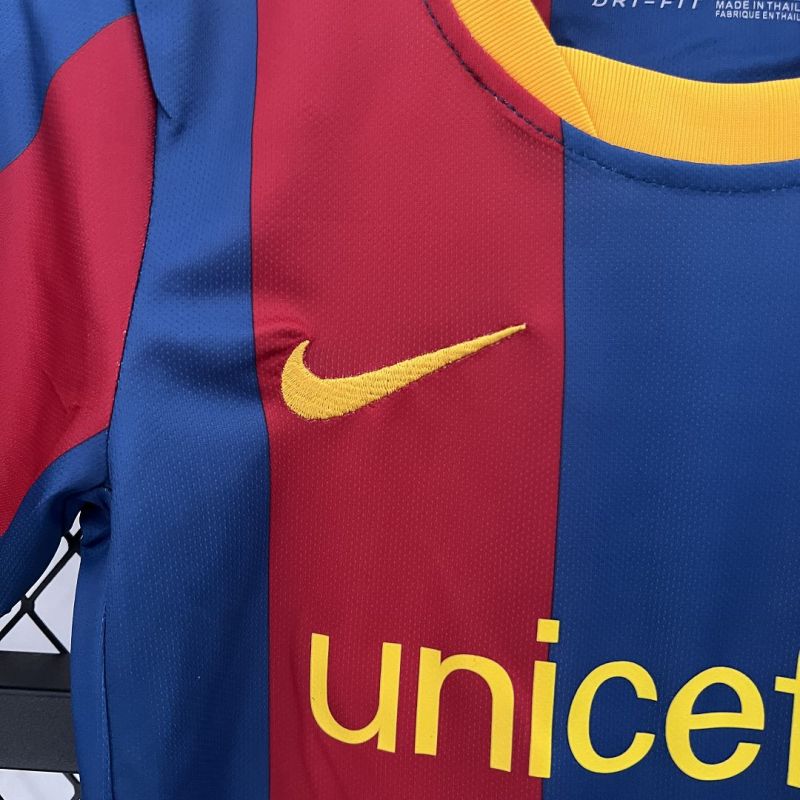 Barcelona 10-11 Home Retro Kids Kit Football Jersey
