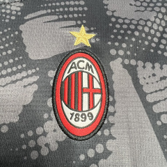 AC Millan 24-25 Goalkeeper Kids Kits Black Youth Apparels Jersey