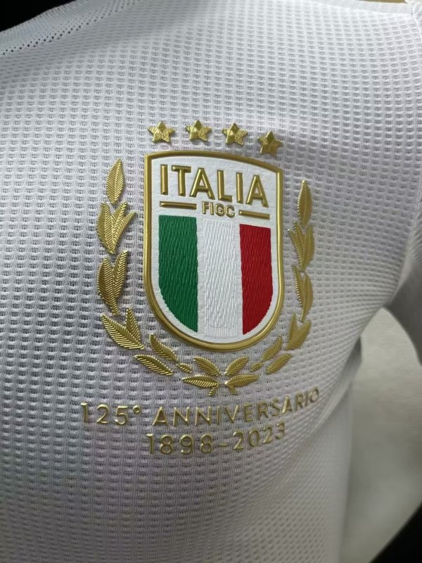Adidas Italy Nation 125th Anniversary 2023 Men White Player Edition Jersey