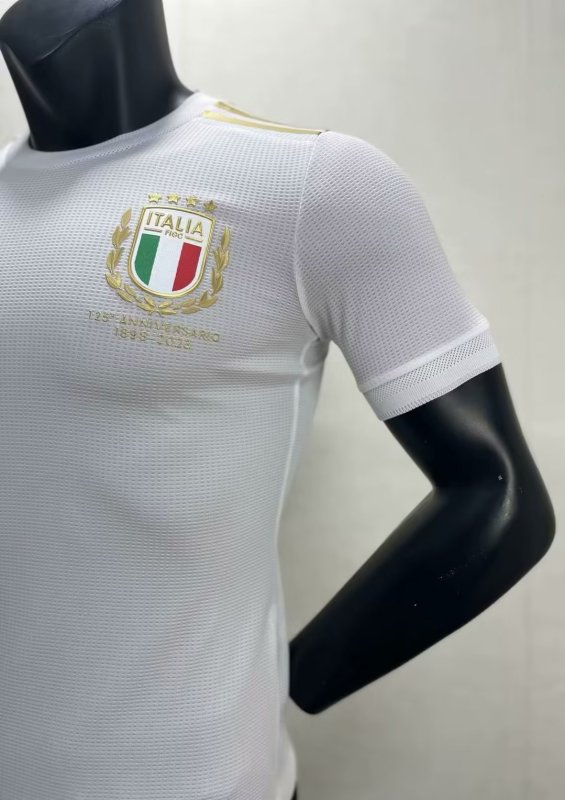 Adidas Italy Nation 125th Anniversary 2023 Men White Player Edition Jersey