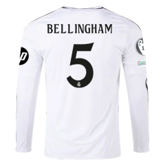 BELLINGHAM #5 Real Madrid Home Long Sleeve Replica Jersey 2024-25