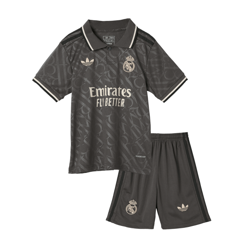 Real Madrid 24-25 Third Away Grey Kids Kits Jersey+Shorts