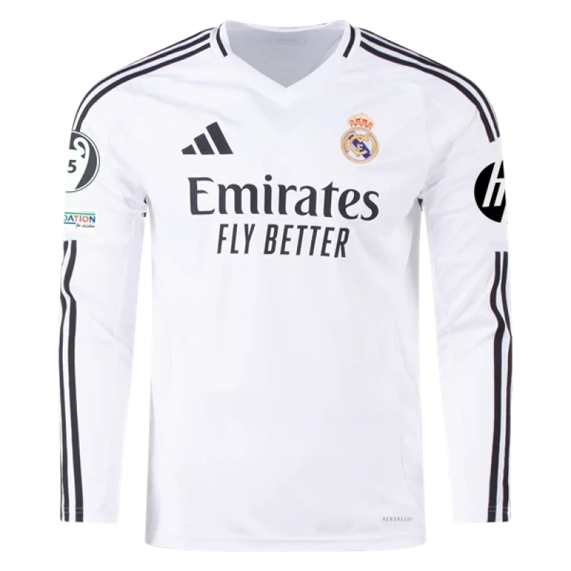 BELLINGHAM #5 Real Madrid Home Long Sleeve Replica Jersey 2024-25
