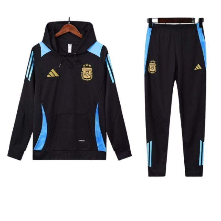 adidas Argentina Nation 2024-25 Hooded Black Training Tracksuit Kits