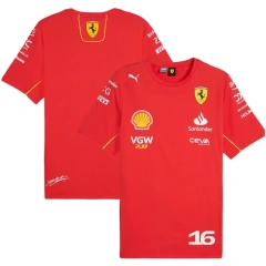 F1 Scuderia Ferrari Racing Team Charles Leclerc Driver T-Shirt 2024
