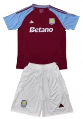 Kids Aston Villa Home Kits(Jersey+Shorts) 24-25