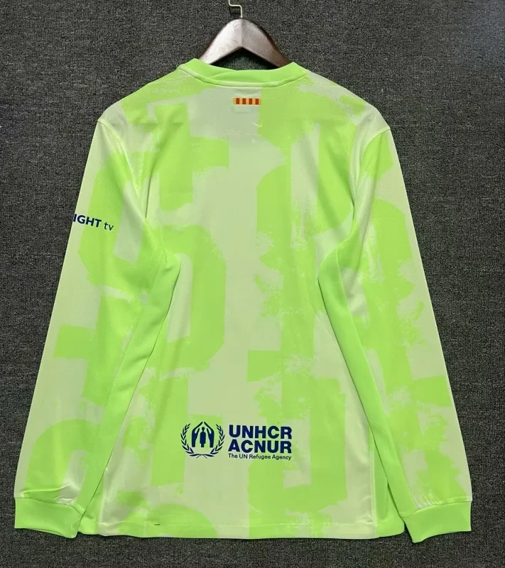 2024-25 Barcelona GAVI #6 LEWANDOWSKI #9 Long Sleeve Third Away Soccer Jersey Without Spofity Text