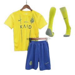 Kids Al Nassr 2023/24 Home Whole Kit(Jersey+Shorts+Socks)