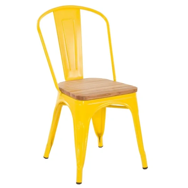 Tolix chairs with wooden seat