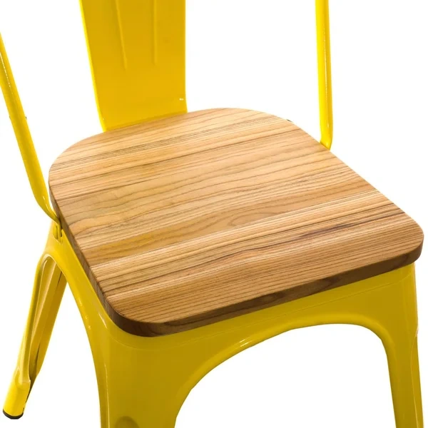 Tolix chairs with wooden seat