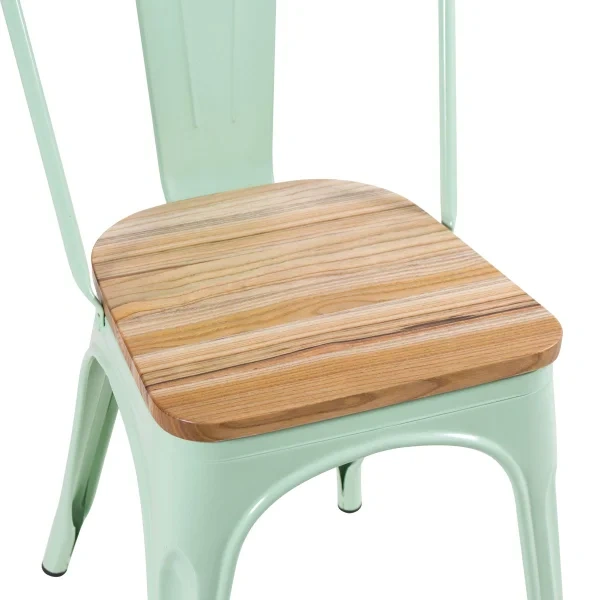 Tolix chairs with wooden seat