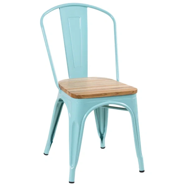 Tolix chairs with wooden seat