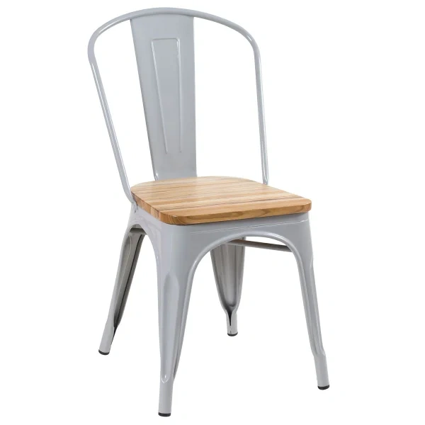 Tolix chairs with wooden seat