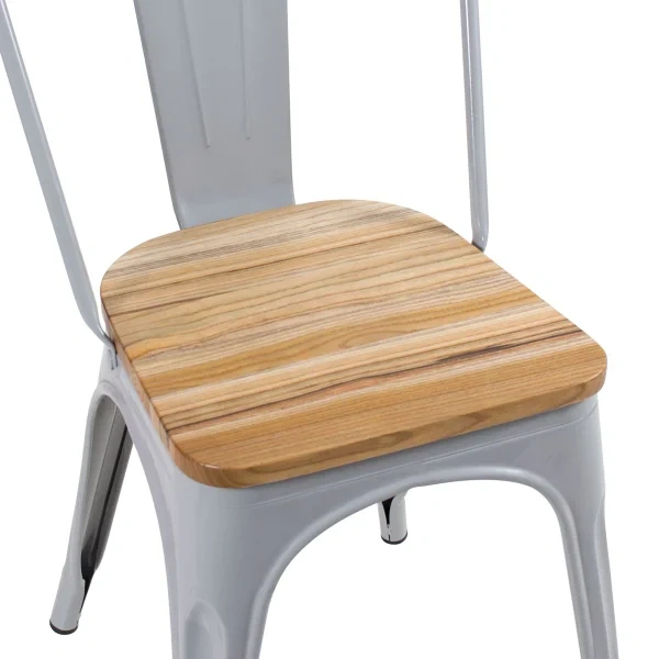 Tolix chairs with wooden seat