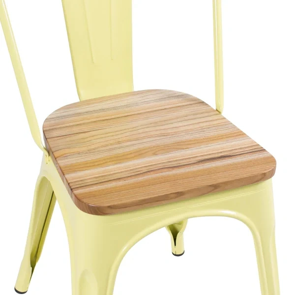 Tolix chairs with wooden seat