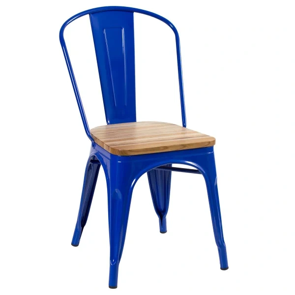 Tolix chairs with wooden seat