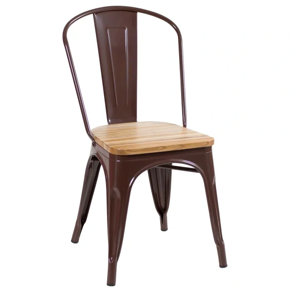 Tolix chairs with wooden seat