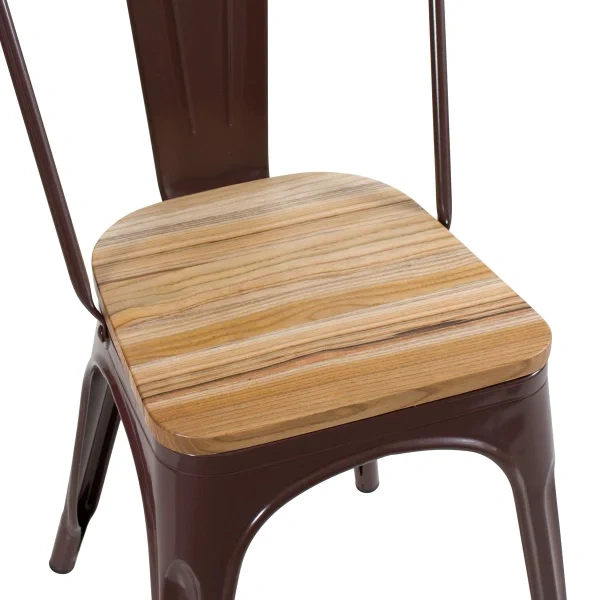 Tolix chairs with wooden seat