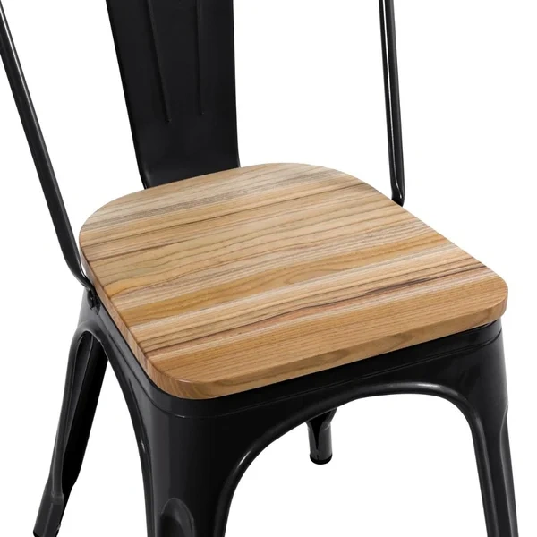 Tolix chairs with wooden seat