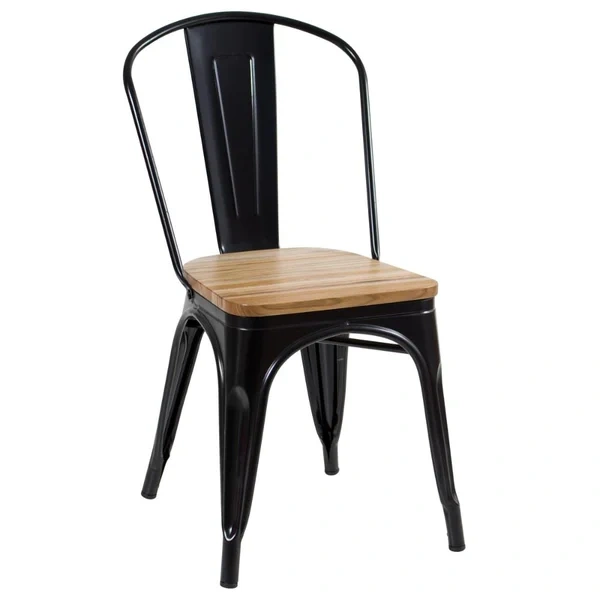 Tolix chairs with wooden seat
