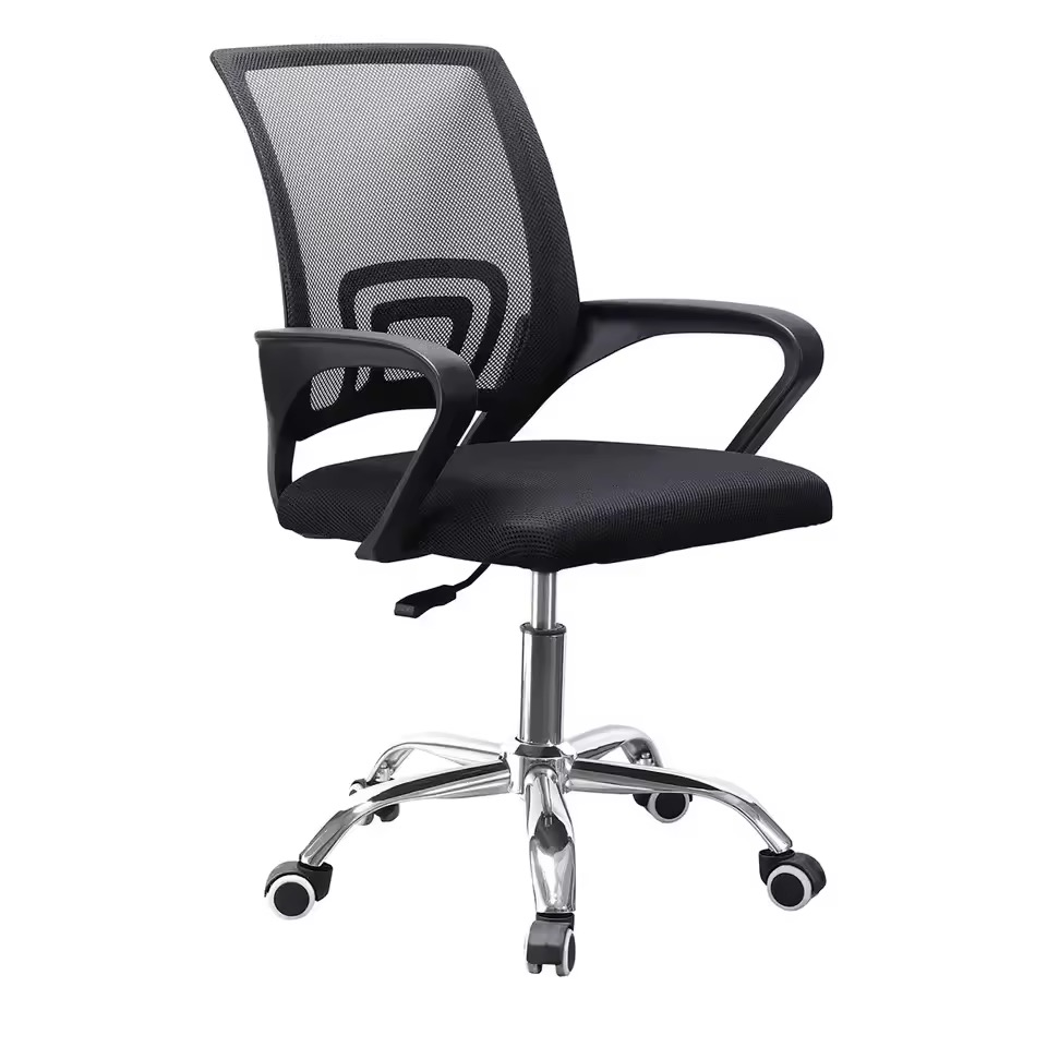 Medium Mesh Office Arm Chair Fabric Seat Wheel Base
