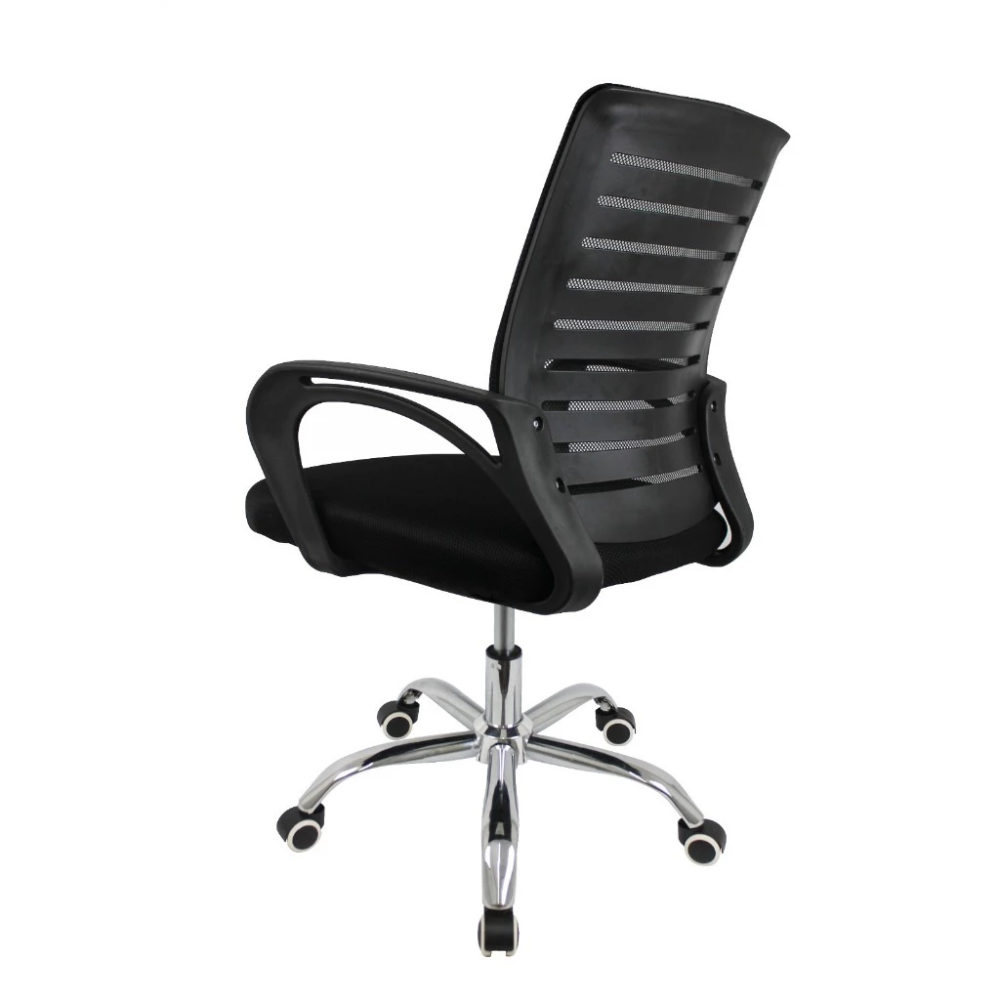 Black Ergonomic Swivel Chair with Mesh Upholstery