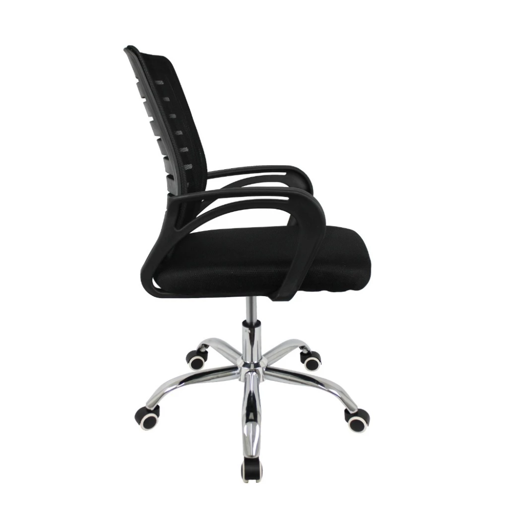 Black Ergonomic Swivel Chair with Mesh Upholstery