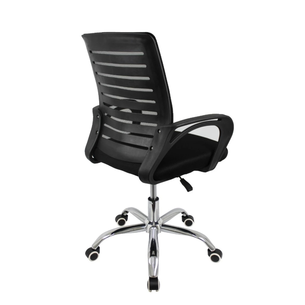 Black Ergonomic Swivel Chair with Mesh Upholstery
