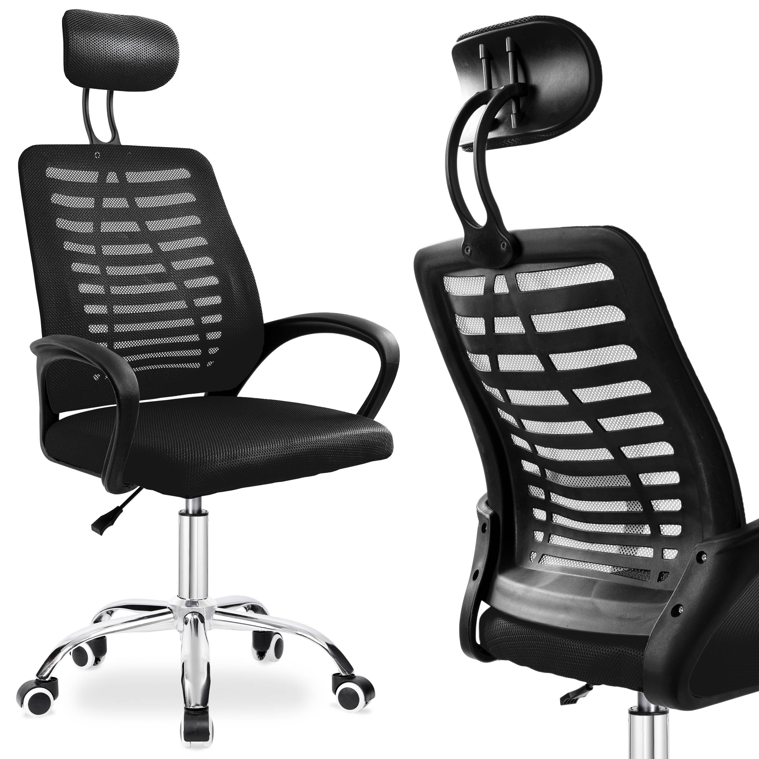 Office Chair Headrest Office Chair High Back Mesh Black