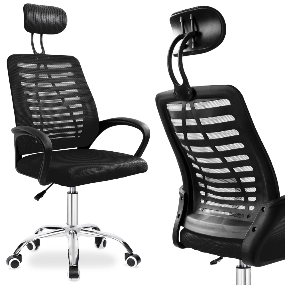 Office Chair Headrest Office Chair High Back Mesh Black