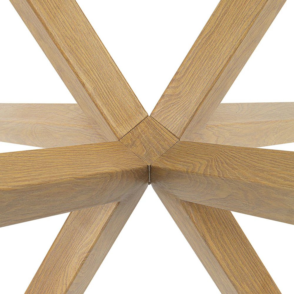 Round Coffee Table Clear Glass and Metal with Wooden Look