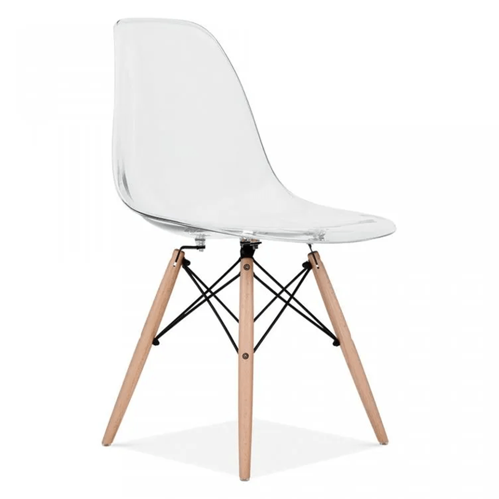 Eames Transparent Chair Wood Leg