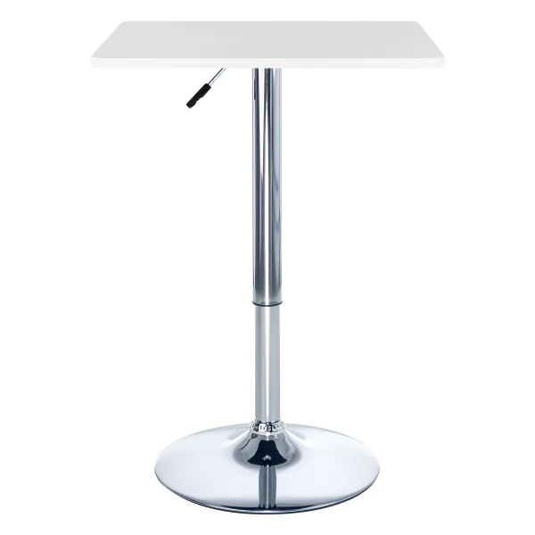 Square bistro high bar table 60 cm adjustable wooden top
