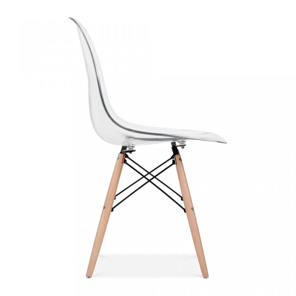 Eames Transparent Chair Wood Leg