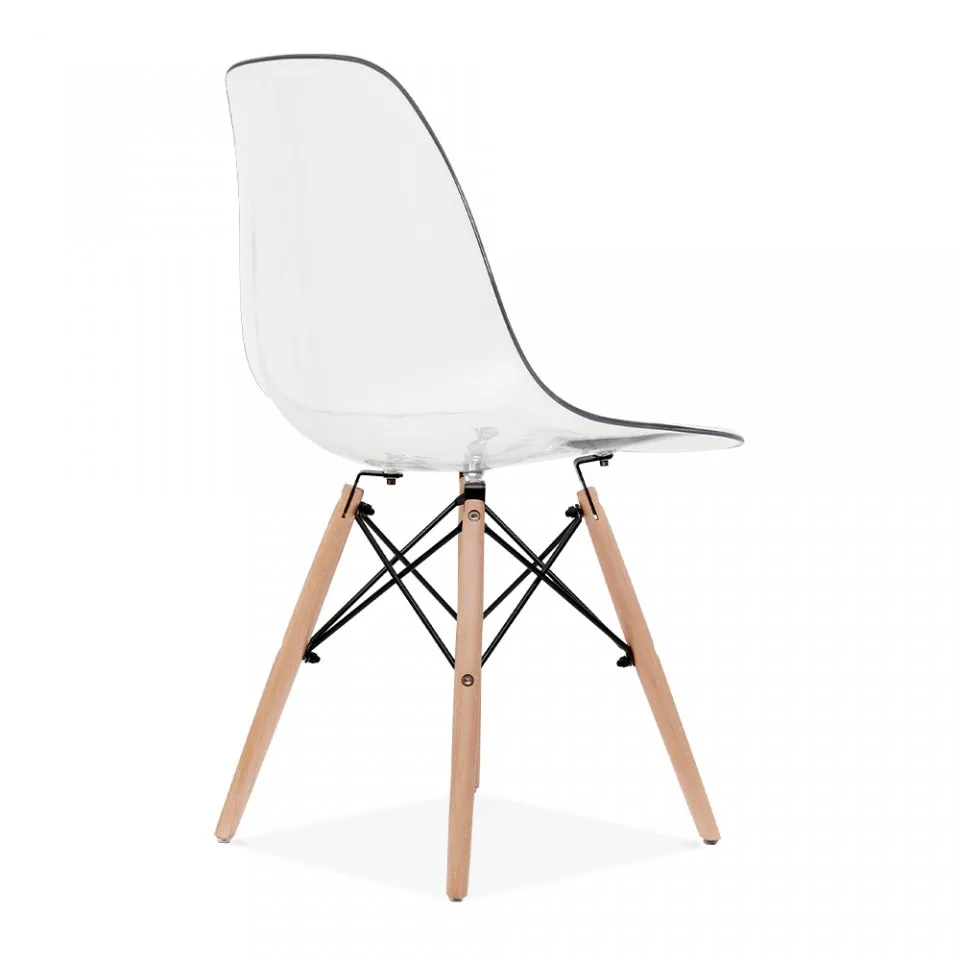 Eames Transparent Chair Wood Leg