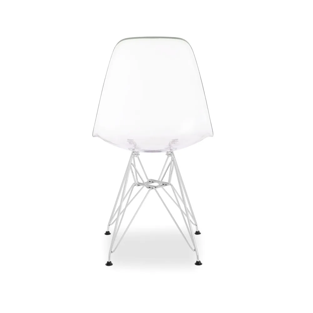 Eames Transparent Chair Chromed Metal Leg