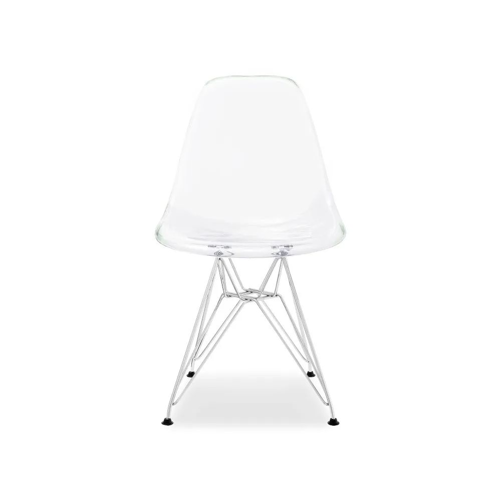 Eames Transparent Chair Chromed Metal Leg
