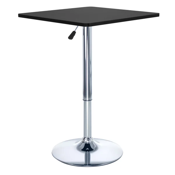 Square bistro high bar table 60 cm adjustable wooden top