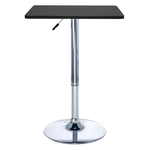 Square bistro high bar table 60 cm adjustable wooden top