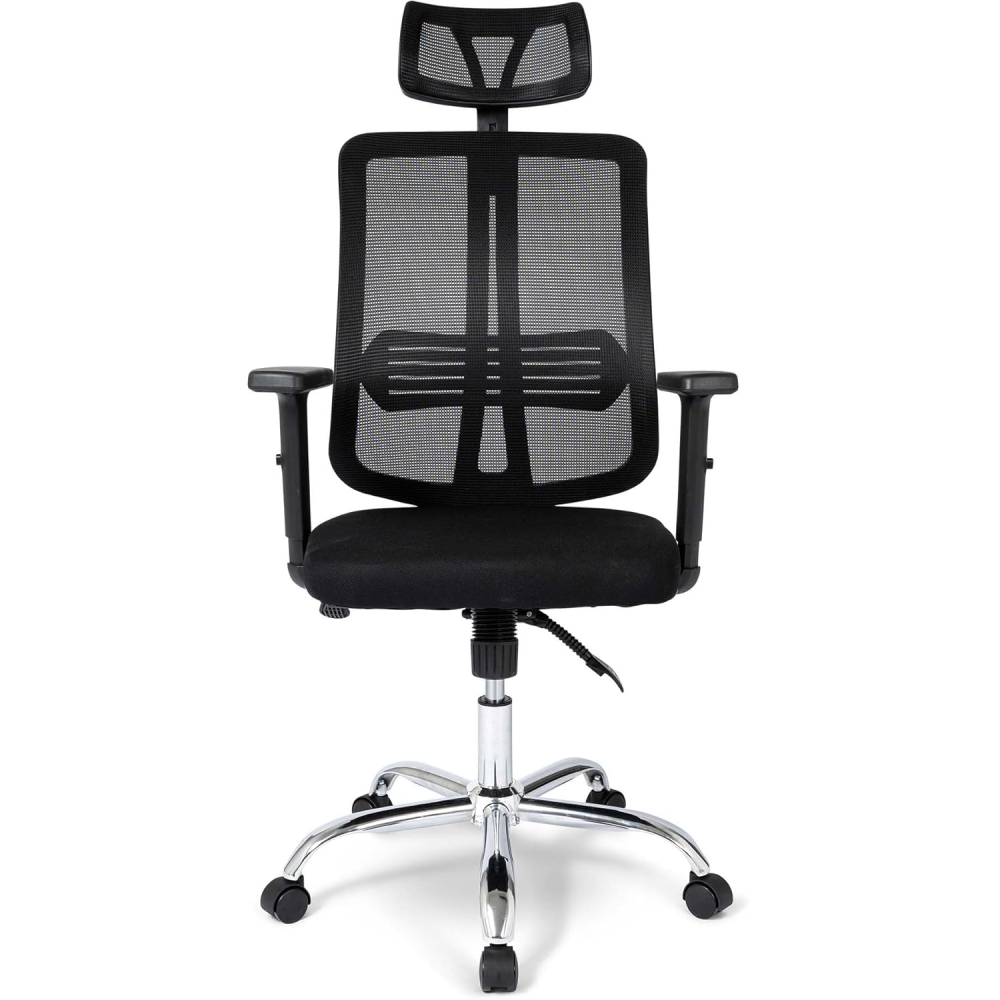 Black Mesh Office Chair With Head Rest