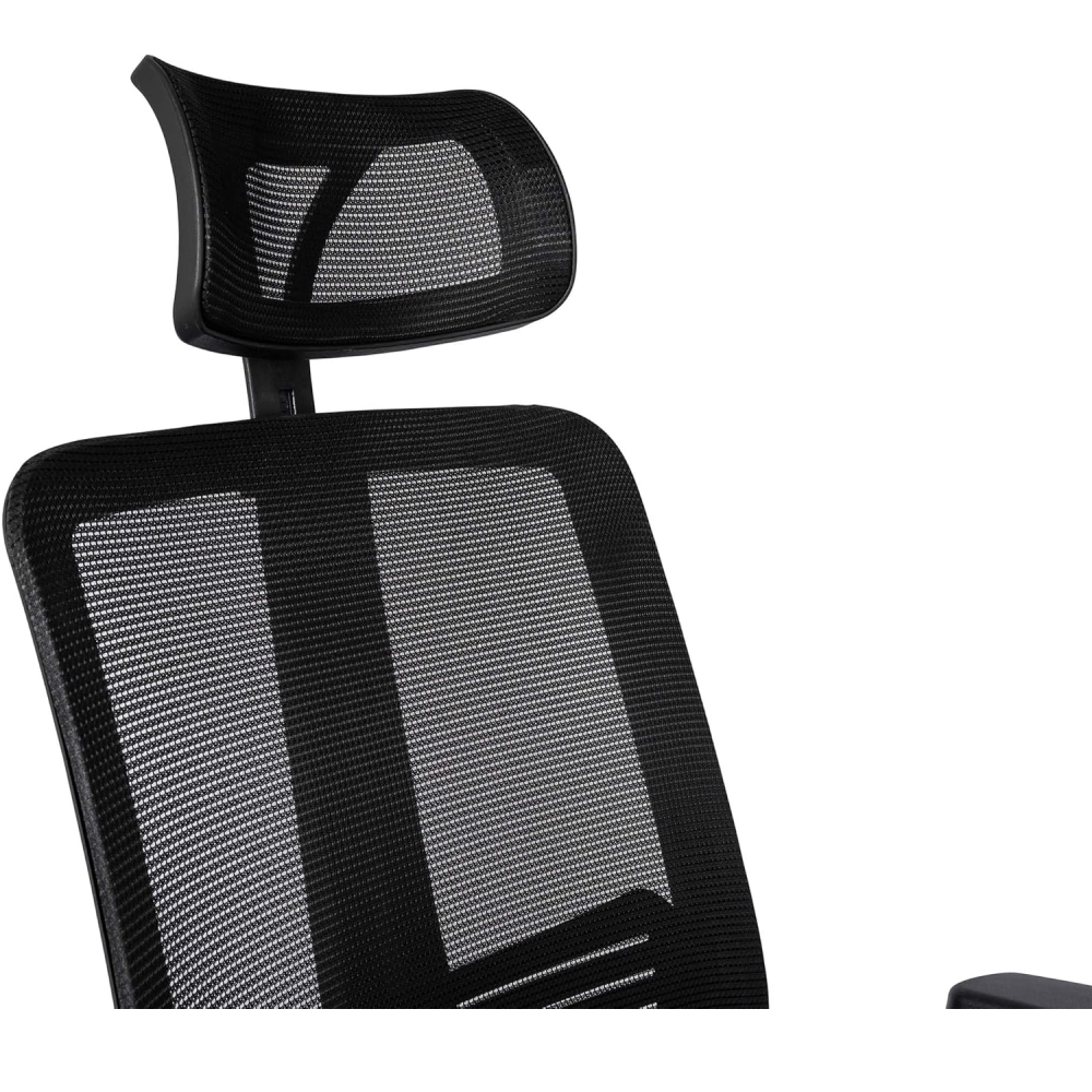 Black Mesh Office Chair With Head Rest