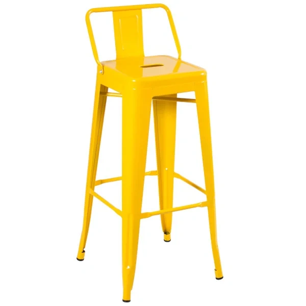 Tolix high stool with backrest
